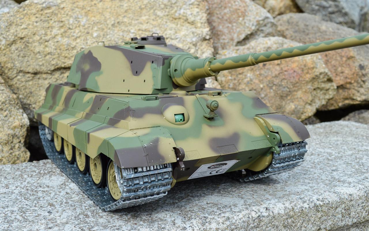 RC tank Kingtiger s věží Henschel - BB + IR systém - kov. pásy a doplňky