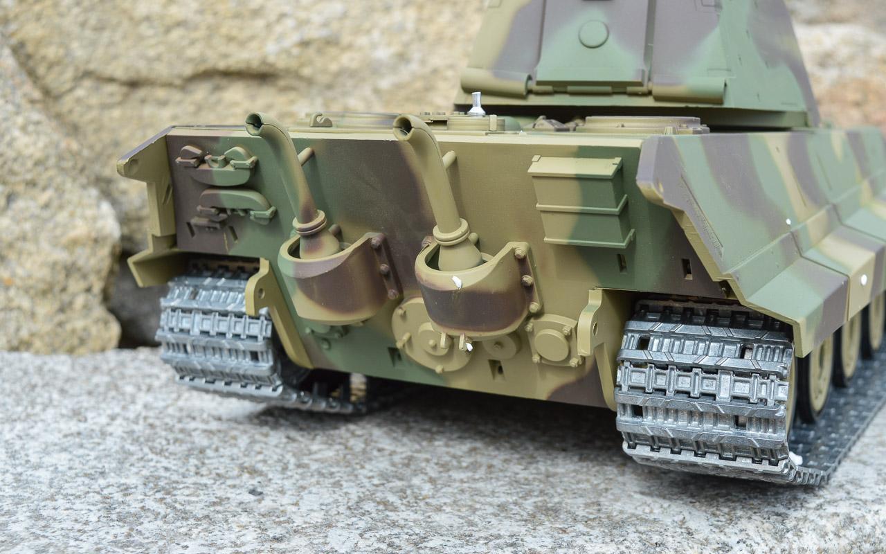 RC tank Kingtiger s věží Henschel - BB + IR systém - kov. pásy a doplňky