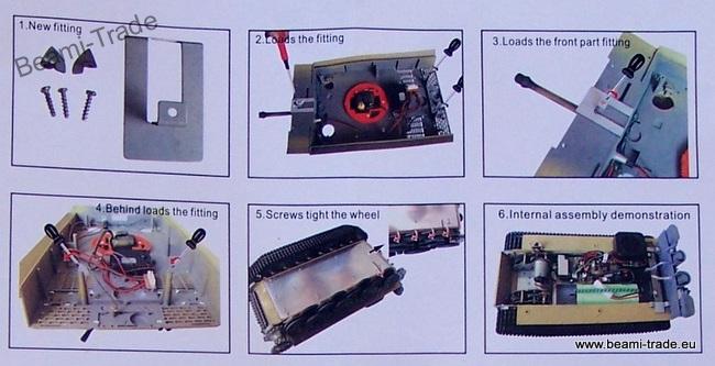 Spodní kovová vana - tank TIGER I (1:16) - písková