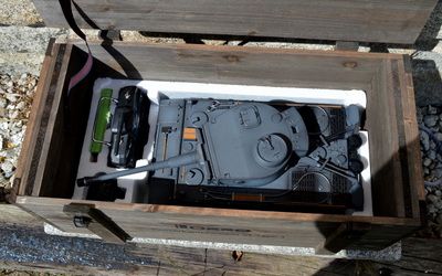 Profesionální RC model tanku TIGER raná verze Taigen - Infrared - Kovová edice v Airbrush tmavě šedé