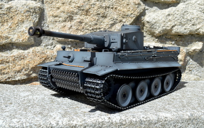 Profesionální RC model tanku TIGER raná verze Taigen - Infrared - Kovová edice v Airbrush tmavě šedé