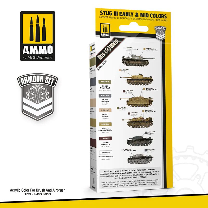 Sada modelářských barev na RC modely tanků